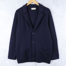 画像1: Gran Sasso ITALY製 ウールニットカーディガン NAVY SIZE5 (1)