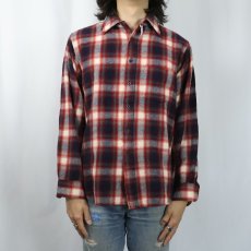 画像2: 60〜70's PENDLETON "SIR PENDLETON" USA製 オンブレーチェック柄 ウールシャツ L (2)