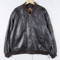 画像1: 90's WEEKENDS MA-1 TYPE レザージャケット XL  (1)