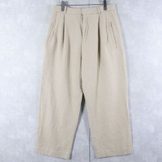 画像1: BANANA REPUBLIC ヘリンボーン織り リネン×コットン 2タックスラックス W32 (1)