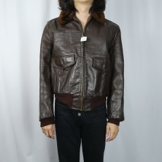 画像2: 50's Sears Fraternity Prep "G-1 TYPE" レザーフライトジャケット (2)
