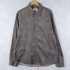 画像1: ARMANI EXCHANGE パイソン柄 コットンシャツ L (1)