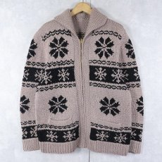 画像1: 60〜70's ノルディック柄 カウチンニットジャケット (1)