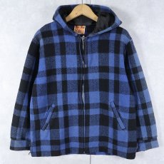 画像1: 60's Tee Jay Sportswear バッファローチェック柄 ウールジップパーカー (1)