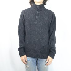 画像2: 2018AW Patagonia カラーネップ混 ハイネック アクリルニットセーター BLACK M (2)