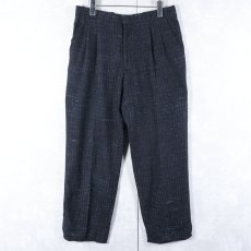 画像1: 80〜90's ネップ混 2タック アクリル×ポリエステルスラックス BLACK W32 (1)
