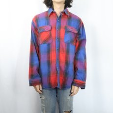 画像2: 90's Prentiss USA製 チェック柄 ヘビーネルシャツ L (2)