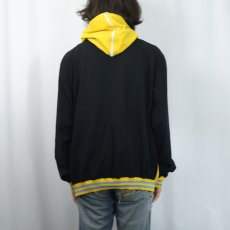 画像3: 90's Champion 青刺繍タグ 中期 USA製 "LCMR BASKETBALL" ラビットフード ナイロンジップパーカー BLACK XL (3)