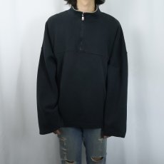 画像2: 90's RUSSELL ATHLETIC USA製 ハーフジップ 無地スウェット BLACK XL (2)