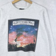 画像1: 90's Gettysburg USA製 戦争映画 プリントスウェット XL (1)