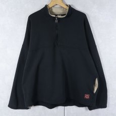 画像1: 90's RUSSELL ATHLETIC USA製 ハーフジップ 無地スウェット BLACK XL (1)
