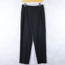 画像1: Brooks Brothers USA製 2タック ウールスラックス BLACK W31 (1)