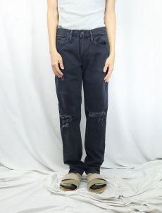 画像2: Levi's 511 スリムテーパード ストレッチブラックデニムパンツ W31 (2)