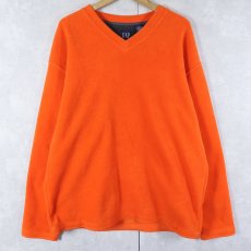 画像1: GAP Vネック フリースプルオーバー XL (1)