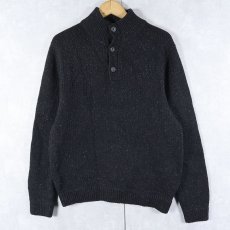 画像1: 2018AW Patagonia カラーネップ混 ハイネック アクリルニットセーター BLACK M (1)