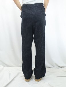 画像3: 80〜90's ネップ混 2タック アクリル×ポリエステルスラックス BLACK W32 (3)