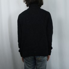 画像3: 2018AW Patagonia カラーネップ混 ハイネック アクリルニットセーター BLACK M (3)
