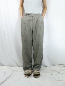 画像2: Brooks Brothers USA製 グレンチェック柄 2タック ウールスラックス W36 (2)