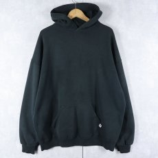 画像1: 90's RUSSELL ATHLETIC USA製 無地スウェットフーディー BLACK XXL (1)