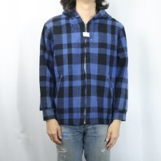 画像2: 60's Tee Jay Sportswear バッファローチェック柄 ウールジップパーカー (2)