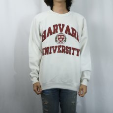 画像2: 90's FRUIT OF THE LOOM USA製 "HARVARD UNIVERSITY" プリントラグランスウェット XL (2)