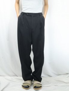 画像2: Brooks Brothers USA製 2タック ウールスラックス BLACK W31 (2)