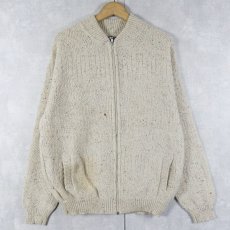 画像1: 70's PENDLETON USA製 カラーネップ混 ウールニット ジップカーディガン L (1)
