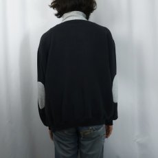 画像3: 90's〜 John Blair エルボーパッチ付き ハーフジップスウェット BLACK XL (3)