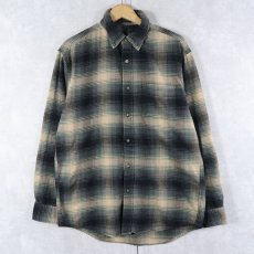 画像1: PENDLETON "MASON" オンブレーチェック柄 コットンボタンダウンシャツ M (1)