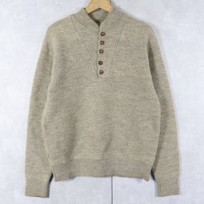 画像1: 80〜90's L.L.Bean USA製 ヘンリーネック ウールニットセーター L (1)
