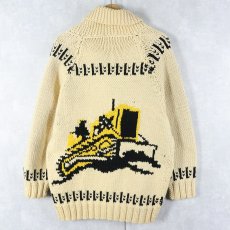 画像2: 〜60's トラクター柄 カウチンニットジャケット (2)