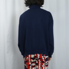 画像3: 90's RUSSELL ATHLETIC USA製 ハーフジップ 無地スウェット NAVY XL (3)