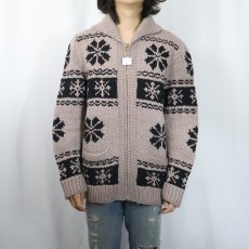 画像2: 60〜70's ノルディック柄 カウチンニットジャケット (2)