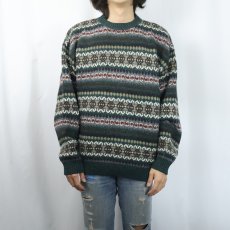 画像2: PENDLETON フェアアイル柄 ウールニットセーター L (2)