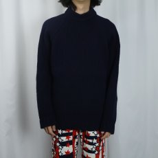 画像2: 70's Peter Storm GREAT BRITAIN製 ウールニットセーター NAVY L (2)