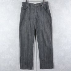画像1: 90's POINT ZERO JEANS CANADA製 ストライプ柄 コットンパンツ W32 (1)