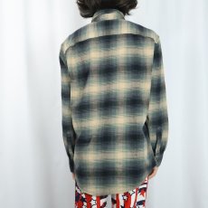 画像3: PENDLETON "MASON" オンブレーチェック柄 コットンボタンダウンシャツ M (3)