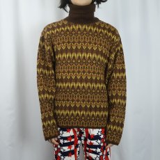 画像2: 60's Knitmeister 総柄 ジャガードニットセーター L (2)