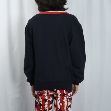 画像3: 90's Champion 青刺繍タグ 中期 USA製 ロゴ刺繍 スウェットカーディガン BLACK L (3)