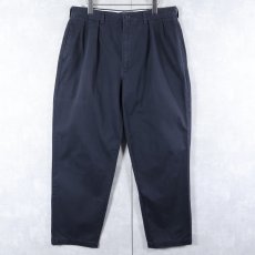 画像1: POLO Ralph Lauren "POLO CHINO" 2タック コットンチノトラウザーズ NAVY W35 (1)