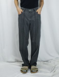 画像2: 90's POINT ZERO JEANS CANADA製 ストライプ柄 コットンパンツ W32 (2)