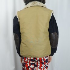 画像3: 70〜80's Woolrich フェイクファーライナー コットン×ナイロンベスト M (3)