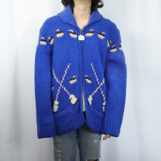 画像2: 60's カーリング柄 カウチンジップジャケット (2)