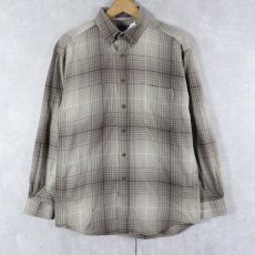 画像1: PENDLETON オンブレーチェック柄 ウールボタンダウンシャツ M (1)