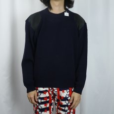 画像2: 80〜90's Barbour ENGLAND製 ウール コマンドニットセーター NAVY L (2)