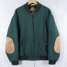 画像1: 80's Eddie Bauer CANADA製 エルボーパッチ付き メルトンウールジャケット M (1)