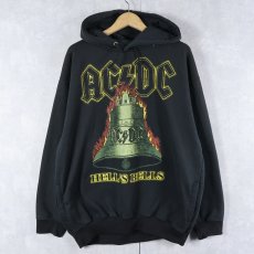 画像1: 2000's AC/DC "HELL'S BELLS" ロックバンドツアースウェットフーディー BLACK XL (1)