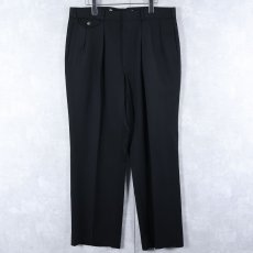 画像1: 80's POLO Ralph Lauren 2タック ウールギャバジンスラックス BLACK W35 (1)