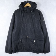 画像1: 2000's adidas 総柄 中綿入り ポリエステルスキージャケット BLACK L (1)