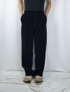 画像2: 90's Brooks Brothers USA製 2タック コーデュロイパンツ NAVY W35 (2)
